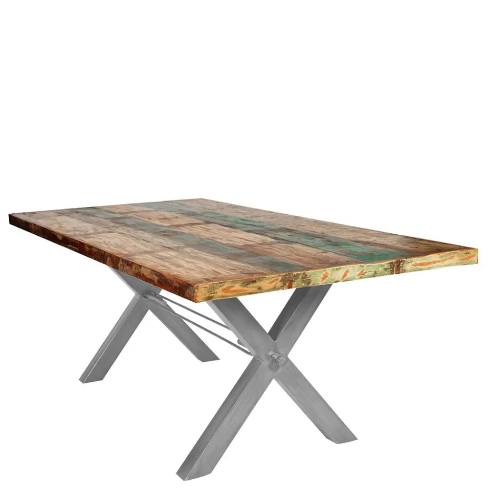 Wohnen Toller Shabby Chic Tisch aus Altholz Bunt - Teas