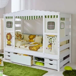 Wohnen Kindermöbel|Kinderbetten*Tolles Spielbett Castalla in Weiß