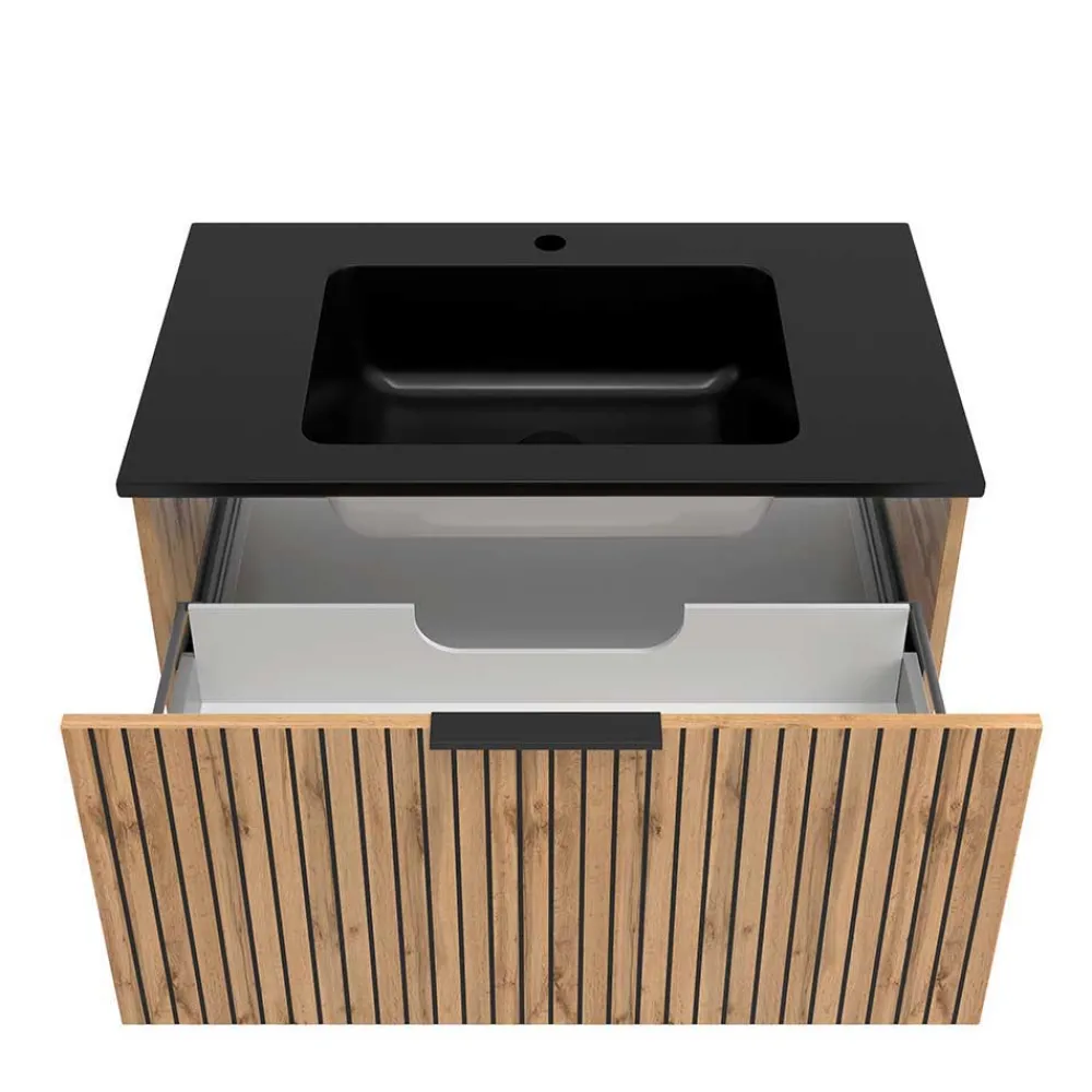 Wohnen Badezimmer Komplett*Topp Badmöbel-Kombination zweifarbig - Crystoga (vierteilig)