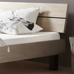 Wohnen Betten|Betten*Topp Bettgestell mit Kopfteil in Silber Grau - Domago