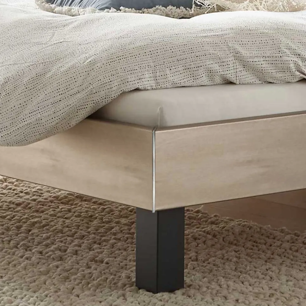 Wohnen Betten|Betten*Topp Bettgestell mit Kopfteil in Silber Grau - Domago