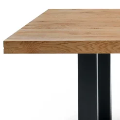 Wohnen Schwarze Möbel|Naturholzmöbel*Topp Esstisch mit Platte Wildeiche geölt - Vastillo