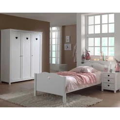 Kinder Wohnen Topp Jugendzimmer Set Grandory in Weiß (dreiteilig)