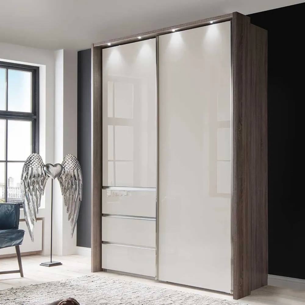 Wohnen Jugendzimmerschränke*Topp Kleiderschrank mit Licht LED - Saluvera