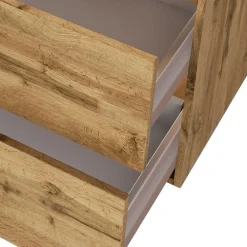 Wohnen Badezimmer Komplett*Topp Waschplatz Kombi in Holz - Lemnas (zweiteilig)