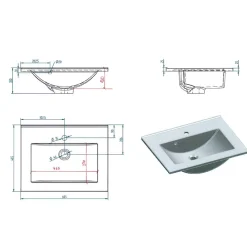 Wohnen Waschtisch|Waschbeckenunterschränke*Topp Waschtisch mit Becken zum Aufhängen - Lemnas