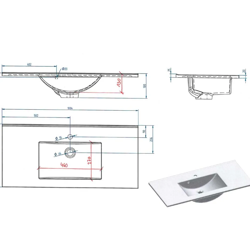 Wohnen Waschtisch|Waschbeckenunterschränke*Topp Waschtisch mit Becken zum Aufhängen - Lemnas