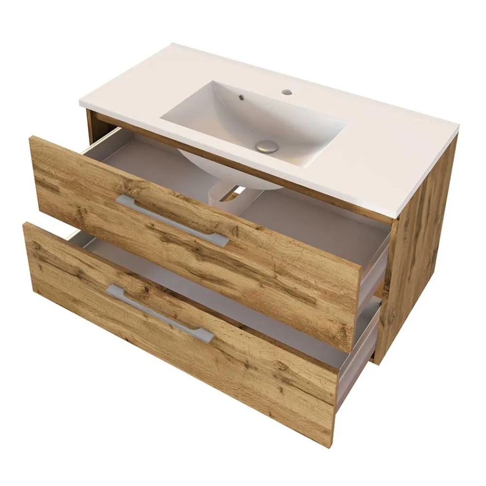 Wohnen Waschtisch|Waschbeckenunterschränke*Topp Waschtisch mit Becken zum Aufhängen - Lemnas