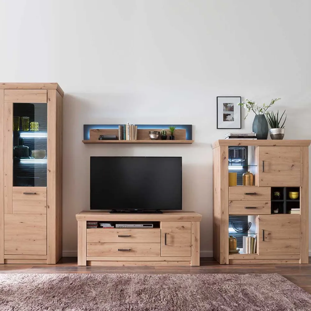 Wohnen Wohnwände|Wohnwand*Topp Wohnzimmer Schränke Kombi - Wykina (vierteilig)