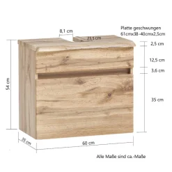 Wohnen Touchwood Badmöbel in Wildeiche - Drumias (dreiteilig)