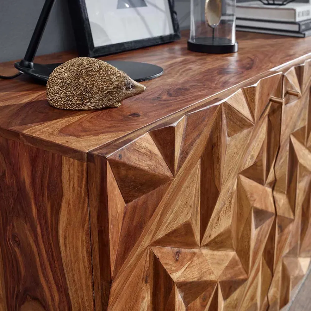 Wohnen Türen-Kommode aus Sheesham Massivholz - Akke