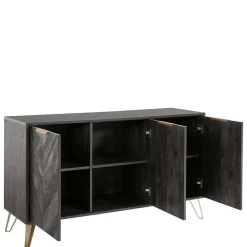 Wohnen Küchenschränke|Sideboards*Türen-Kommode in Holzoptik Black Wash - Salivi V