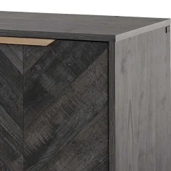Wohnen Küchenschränke|Sideboards*Türen-Kommode in Holzoptik Black Wash - Salivi V