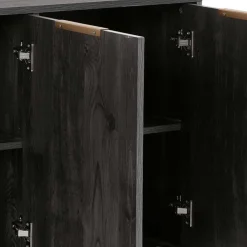 Wohnen Küchenschränke|Sideboards*Türen-Kommode in Holzoptik Black Wash - Salivi V