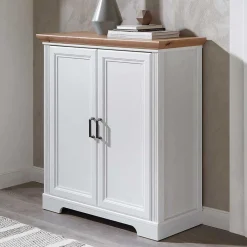 Wohnen Landhausmöbel|Küchenschränke*Türen-Kommode in Weiß mit Eiche - Mehady