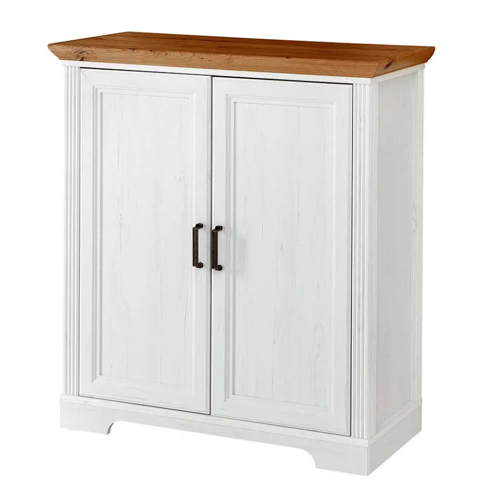 Wohnen Landhausmöbel|Küchenschränke*Türen-Kommode in Weiß mit Eiche - Mehady