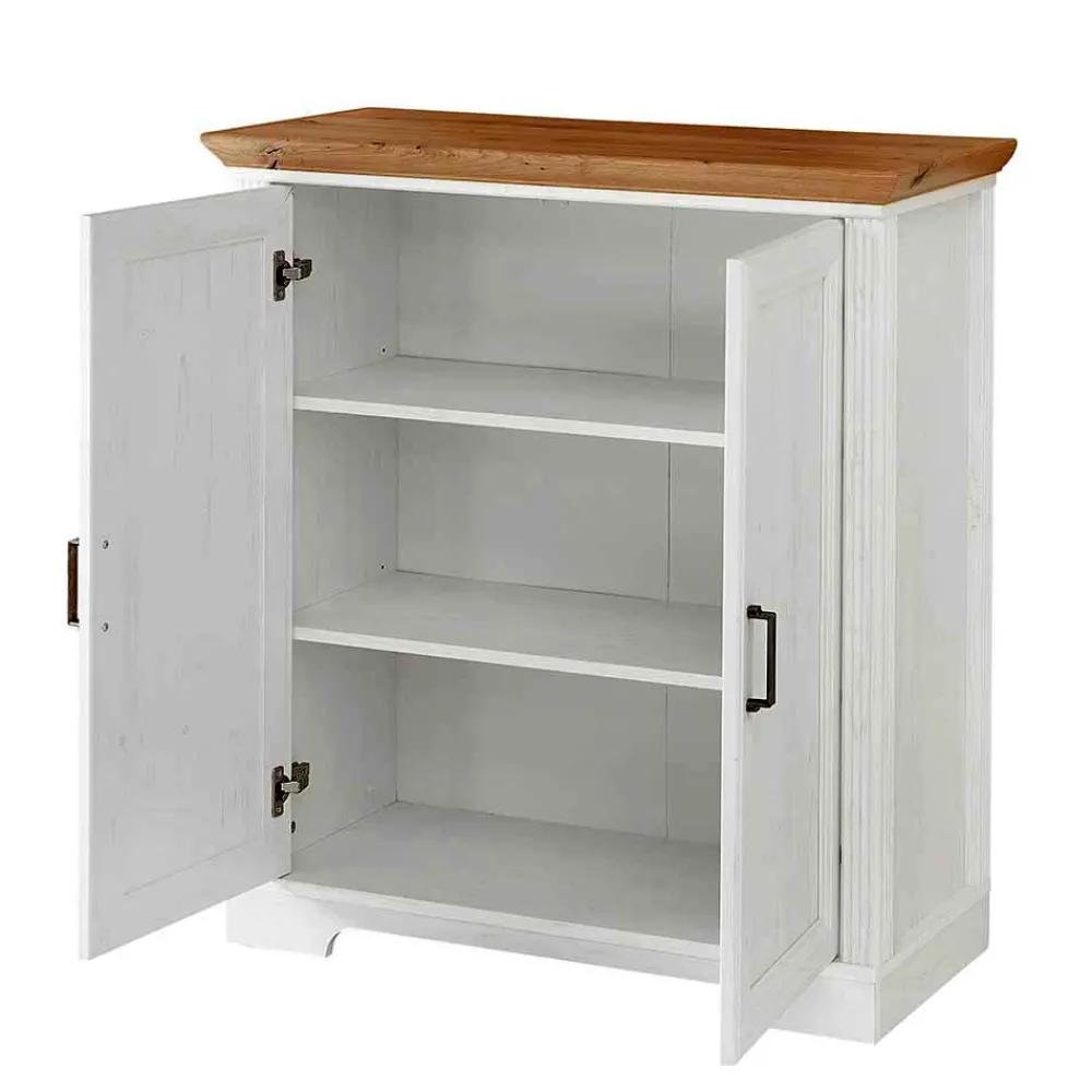 Wohnen Landhausmöbel|Küchenschränke*Türen-Kommode in Weiß mit Eiche - Mehady