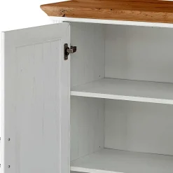 Wohnen Landhausmöbel|Küchenschränke*Türen-Kommode in Weiß mit Eiche - Mehady