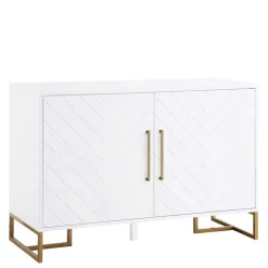 Wohnen Türen-Kommode in Weiß und Gold - Nigava