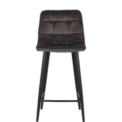 Wohnen Tresenstühle in Anthrazit Veloursbezug - Varagosta (2er Set)