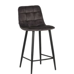 Wohnen Tresenstühle in Anthrazit Veloursbezug - Varagosta (2er Set)