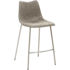 Wohnen Tresenstuhl in Lichtgrau Kunstleder - Atela