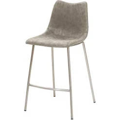 Wohnen Tresenstuhl in Lichtgrau Kunstleder - Atela