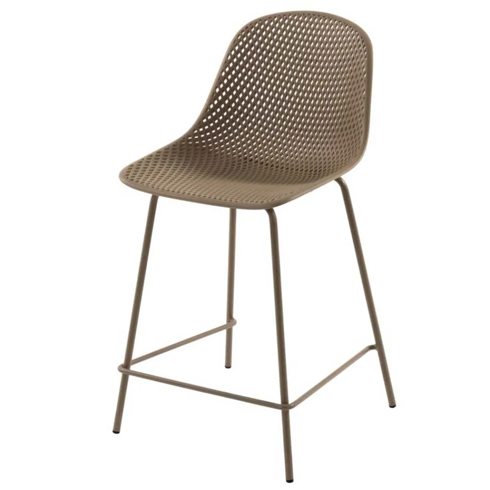 Wohnen Barhocker|Hocker*Tresenstuhl mit Schalensitz in Beige - Vabienna (4er Set)