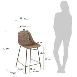 Wohnen Barhocker|Hocker*Tresenstuhl mit Schalensitz in Beige - Vabienna (4er Set)