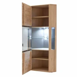 Wohnen 1-türige Eck-Vitrine in Eiche Bianco - Vernella