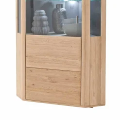 Wohnen 1-türige Eck-Vitrine in Eiche Bianco - Vernella