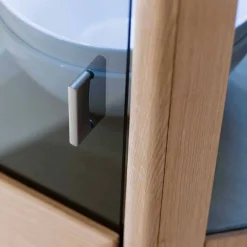 Wohnen 1-türige Eck-Vitrine in Eiche Bianco - Vernella