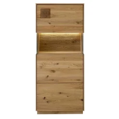 Wohnen Esszimmer-Vitrinen|Esszimmerschränke*1-türige Highboard Vitrine aus Wildeiche - Millena