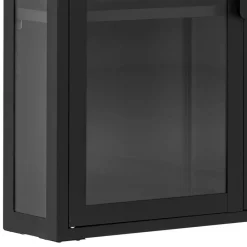 Wohnen 2-türige Hängevitrine in Schwarz - Entury