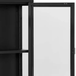 Wohnen 2-türige Hängevitrine in Schwarz - Entury