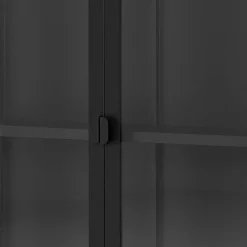 Wohnen 2-türige Hängevitrine in Schwarz - Entury