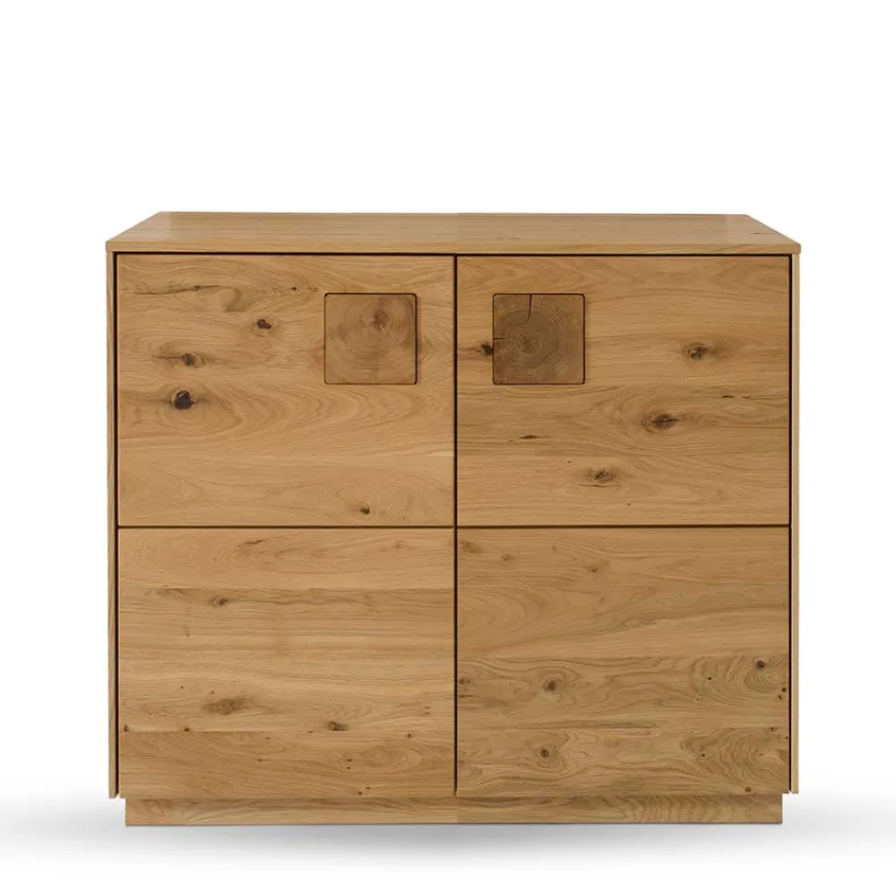 Wohnen 2-türige Kommode aus Massivholz Wildeiche - Millena