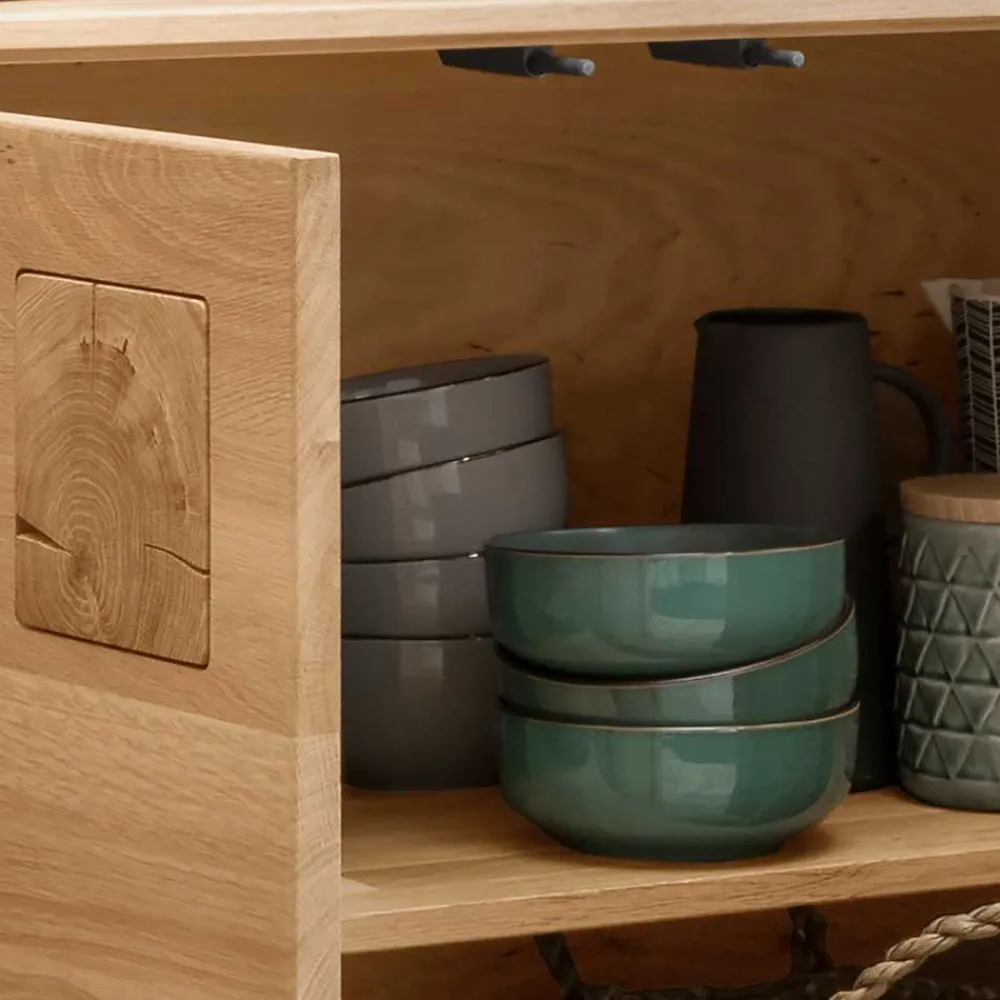 Wohnen 2-türige Kommode aus Massivholz Wildeiche - Millena