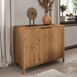 Wohnen 2-türige Kommode aus Wildeiche Massivholz - Laida
