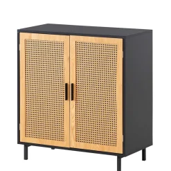 Wohnen 2-türige Kommode in Natur und Schwarz - Around