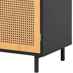 Wohnen 2-türige Kommode in Natur und Schwarz - Around