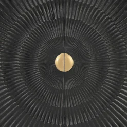 Wohnen 2-türige Kommode in Schwarz mit Gold - Oglio