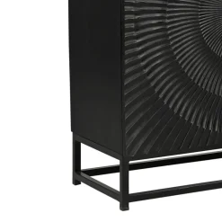 Wohnen 2-türige Kommode in Schwarz mit Gold - Oglio