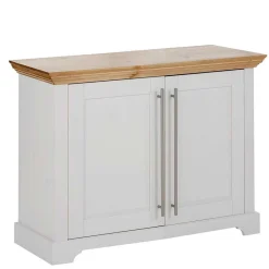 Wohnen Weiße Möbel|Landhausmöbel*2-türige Kommode in Weiß & Honig - Eyzaco