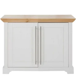 Wohnen Weiße Möbel|Landhausmöbel*2-türige Kommode in Weiß & Honig - Eyzaco