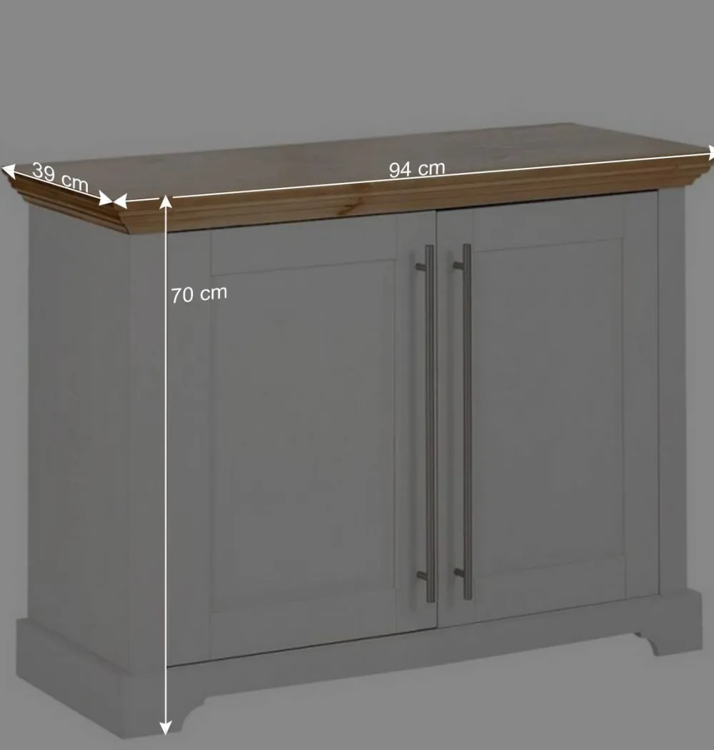 Wohnen Weiße Möbel|Landhausmöbel*2-türige Kommode in Weiß & Honig - Eyzaco