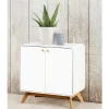 Wohnen 2-türige Kommode in Weiß mit Eiche - Kolreva