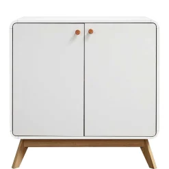 Wohnen 2-türige Kommode in Weiß mit Eiche - Kolreva