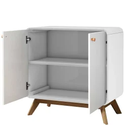 Wohnen 2-türige Kommode in Weiß mit Eiche - Kolreva