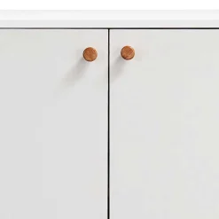 Wohnen 2-türige Kommode in Weiß mit Eiche - Kolreva